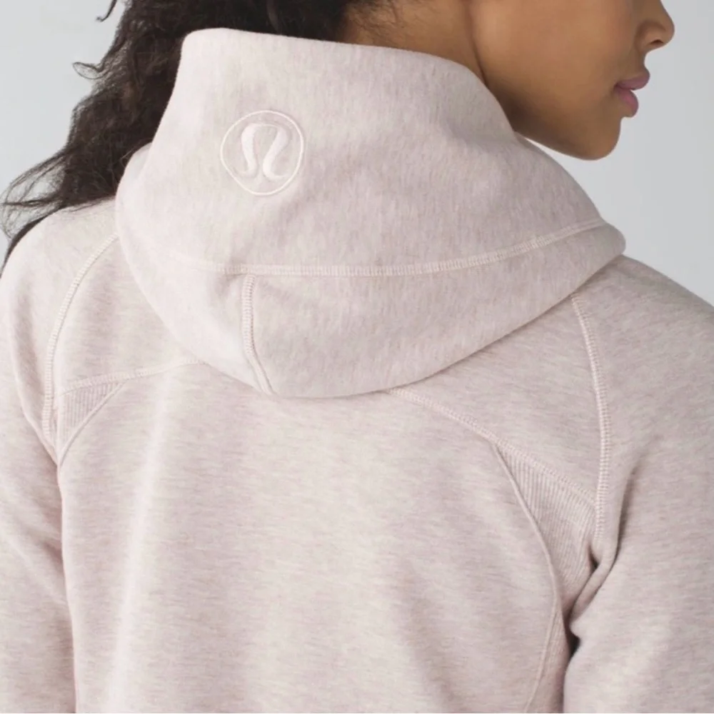 Lululemon Scuba Hoodie Full Zip Heathered Butter Pink Sz 4 - Picture 4 of 11